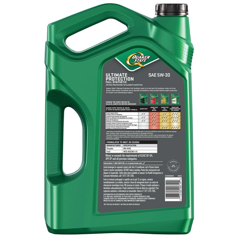 Quaker State Ultimate Protection Full Synthetic 5W-30 Motor Oil, 5 Quart EasyOptionXY LLC