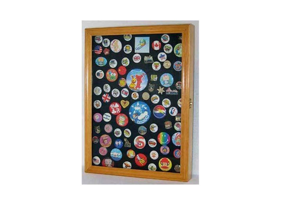 Collector Medal/Lapel Pin Display Case Holder Cabinet Shadow Box (Oak Finish) The Military Gift Store
