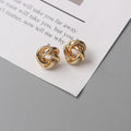 Simple And Irregular Flower-shaped Metal Winding Stud Earrings Pi-Mart