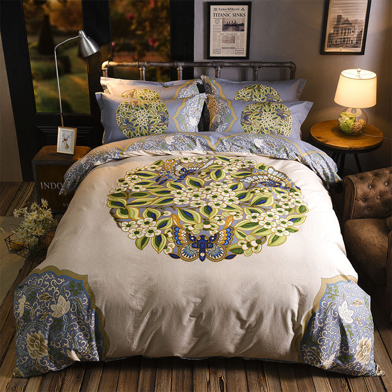 Cotton Sheet Quilt Cover Four Piece Set Pi-Mart
