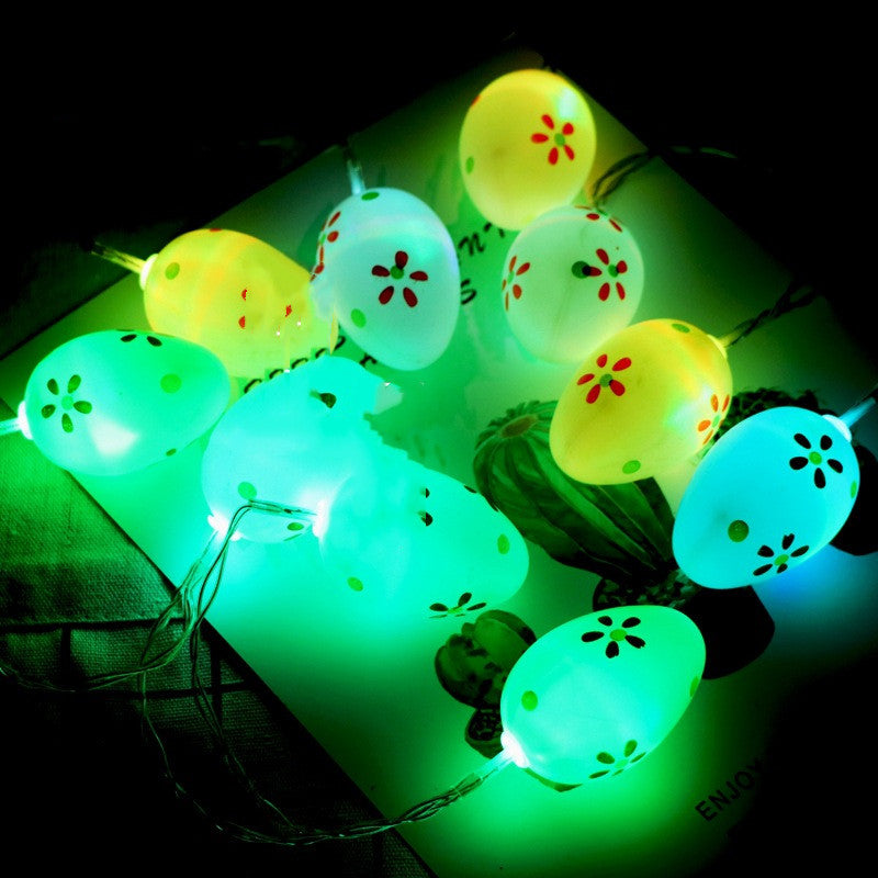 Colorful Flower Dot Easter Egg String Lights Pi-Mart
