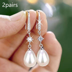 Women's All-match Baroque Drop-shaped Artificial Pearl Earrings Pi-Mart