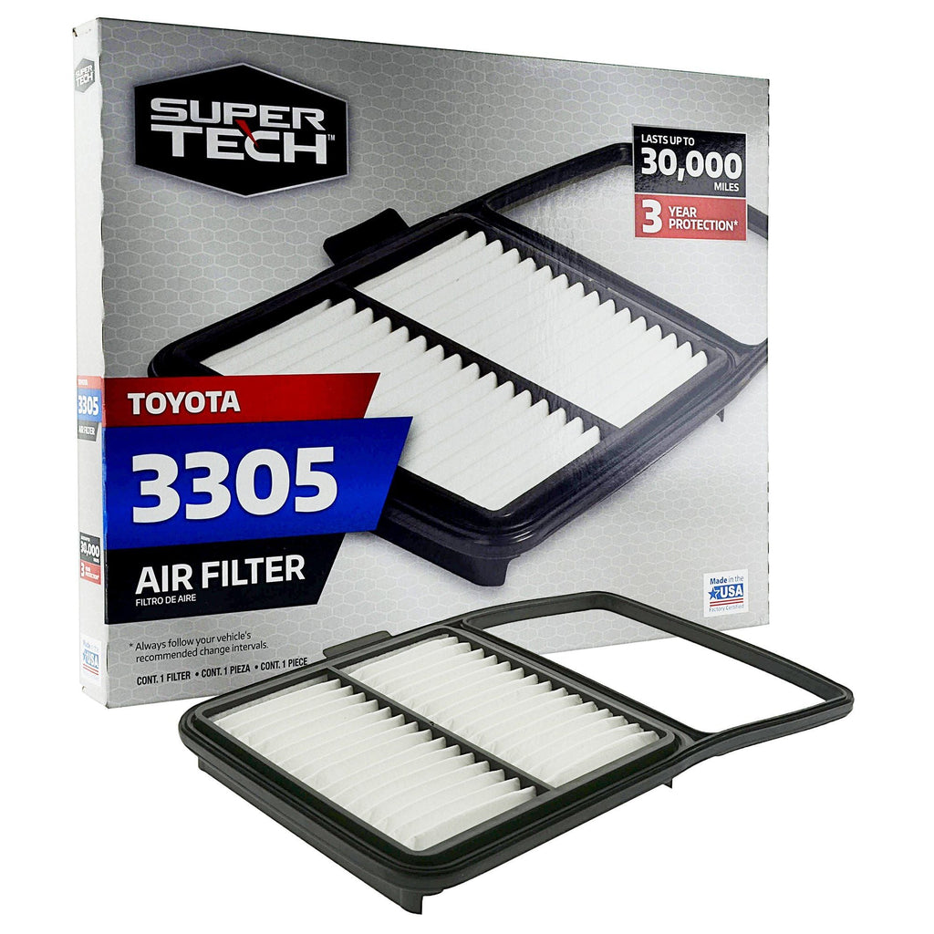Super Tech 3305 Engine Air Filter, Replacement Filter for Toyota