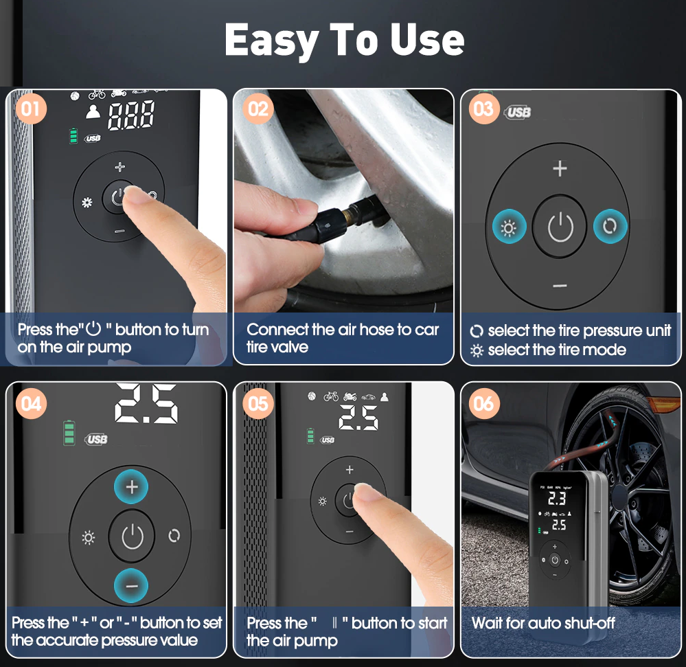 Portable Electric Tire Inflator - SJB-DIAMOND ELITES