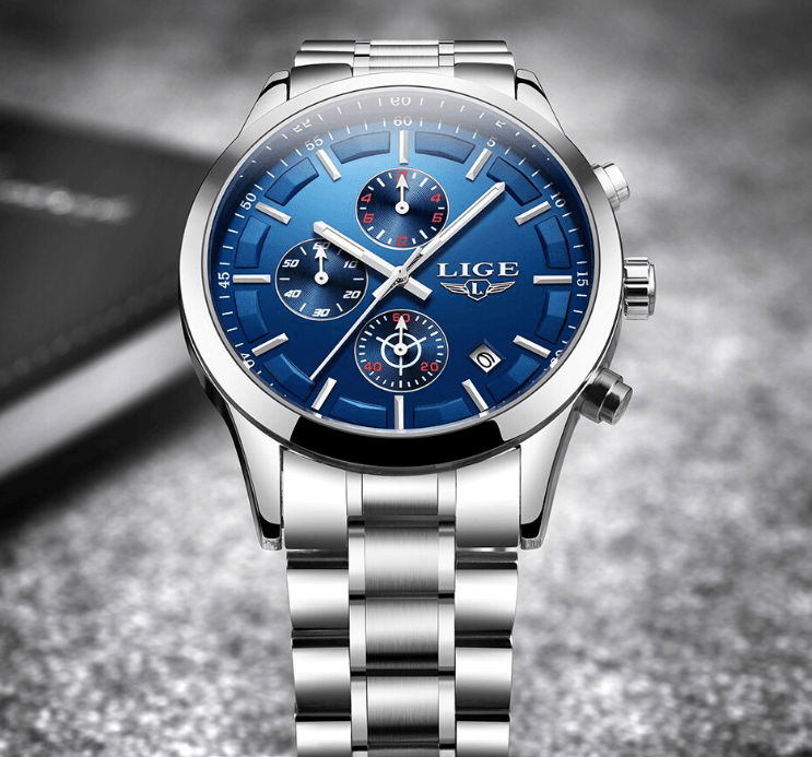 Men's Waterproof  Watch With Chronometers And Date Display Unique Design Perfect Gift Stevvex