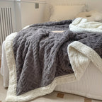 1pc Double-Sided Fleece Bed Blanket, Autumn And Winter Thickened Sofa Blanket, Air Conditioning Blanket, Suitable For All Seasons, Christmas present Lootquake LLC