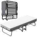 Folding Bed With Mattress  Foam Mattress All Steel Pipe Frame Pi-Mart