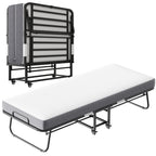 Folding Bed With Mattress  Foam Mattress All Steel Pipe Frame Pi-Mart