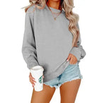 Solid Color Crew Neck Coat Long Sleeve Hoodie - SJB-DIAMOND ELITES