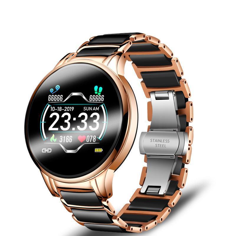 New Ceramic Smart Sport Fitness Watch For Women With Heart Rate Blood Pressure Monitor For Android and  IOS Sistems Sport Multifunctional Steel Belt Smartwatch - SJB-DIAMOND ELITES