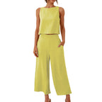 Sleeveless Wide Leg Trouser Set Lootquake LLC
