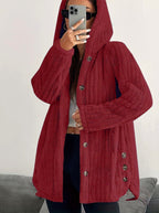 Hooded Loose Plush Coat Women's Regular Sleeve Pi-Mart
