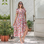 Women's Fashion Simple Print Swing Dress Pi-Mart