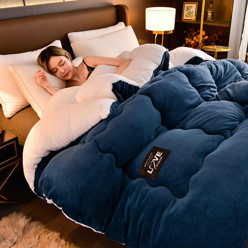 Luxury Winter Thickened Warm Double-sided Milk Velvet Quilt  Fleece Pi-Mart