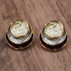 Ins Three-colored Painting Round Earrings Fashion Elegant Versatile Geometric Earrings For Women Jewelry Pi-Mart