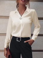 Fashionable Elegant Business Style Long Sleeve Shirt With Pearl Button - SJB-DIAMOND ELITES