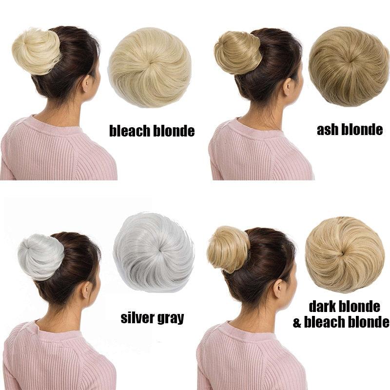 45g Hair Bun Women Chignon Synthetic Hair Extension Donut Chignon Roller Hairpieces Fake Hair Bun Drawstring Ponytail Clip in Hair Extension For Volumized Hair Buns For Girls Stevvex