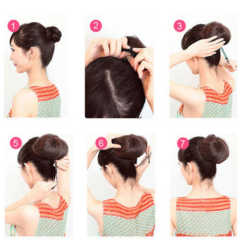 45g Hair Bun Women Chignon Synthetic Hair Extension Donut Chignon Roller Hairpieces Fake Hair Bun Drawstring Ponytail Clip in Hair Extension For Volumized Hair Buns For Girls Stevvex