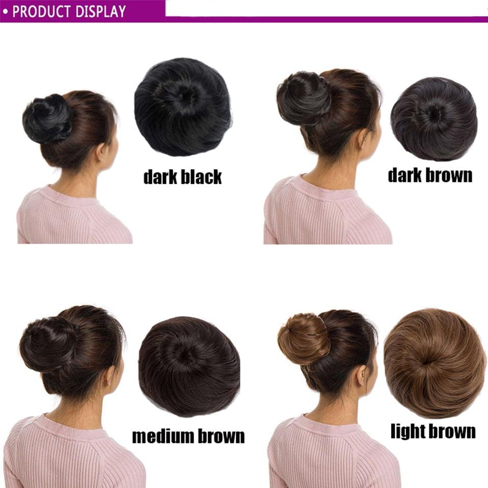 45g Hair Bun Women Chignon Synthetic Hair Extension Donut Chignon Roller Hairpieces Fake Hair Bun Drawstring Ponytail Clip in Hair Extension For Volumized Hair Buns For Girls Stevvex