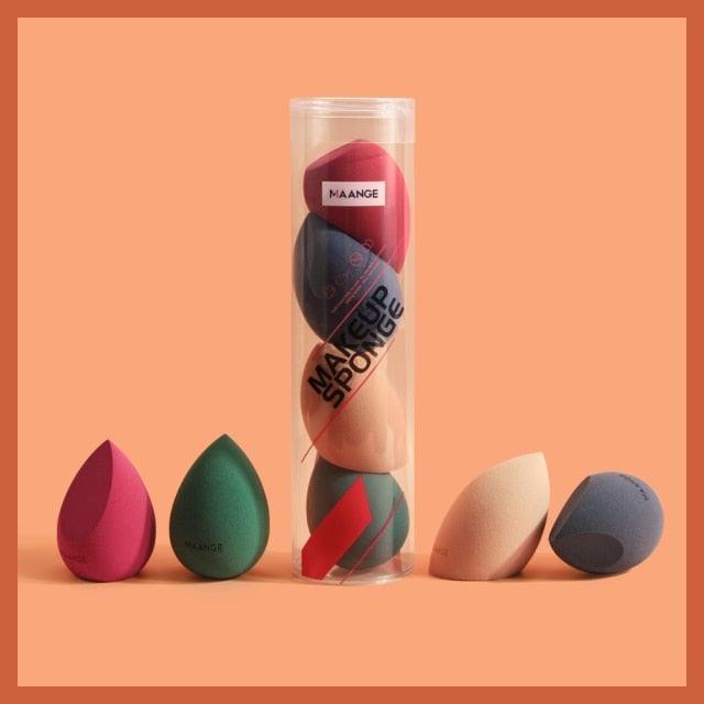 4/5PCS Mini Makeup Sponge Wet Bigger Cosmetic Puff Concealer Powder Beauty Make up Tool Colorful Makeup Sponges Set For Womens Stevvex