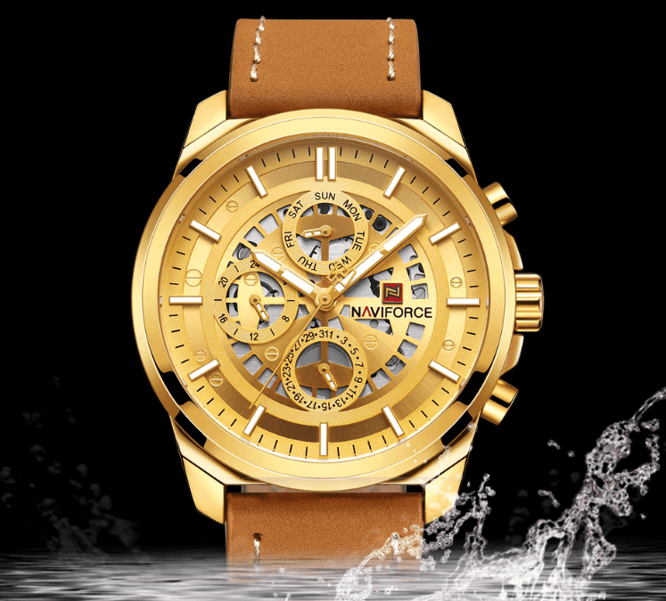 Sports Men's Leather Waterproof Date Display Casual Analog Luxury Watches Unique Design Perfect Gift - SJB-DIAMOND ELITES