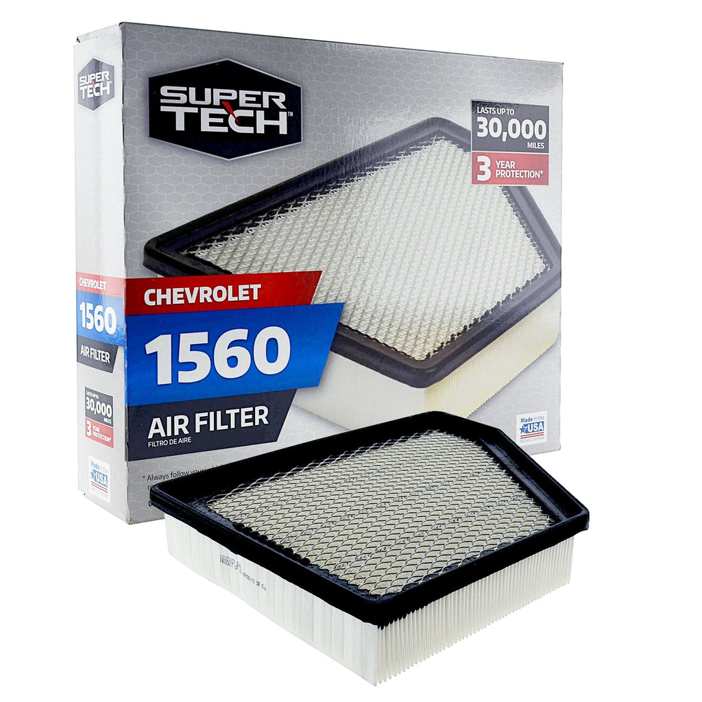 Super Tech 1560 Engine Air Filter, Replacement Filter for GM or Chevrolet