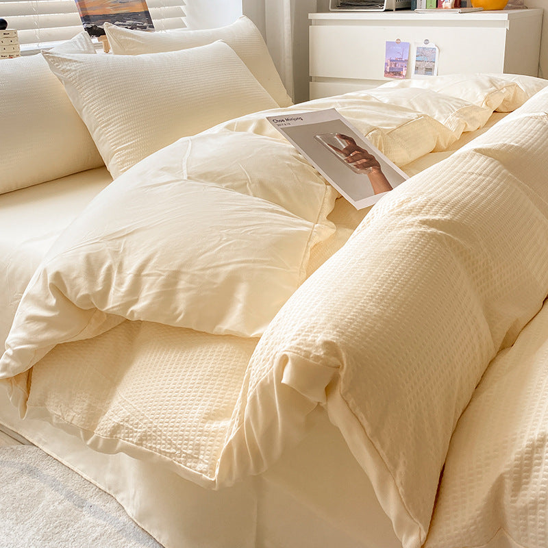 Home Fashion Simple Polished Wool Bed Sheet Cover Set Pi-Mart