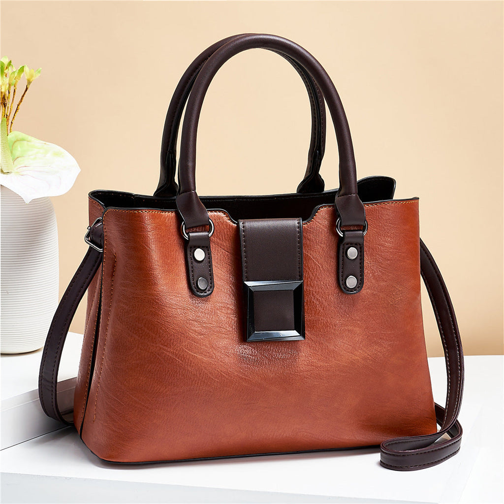 Women Shoulder Bag Big Buckle Handbags Work Daily Office Crossbody Bags Pi-Mart