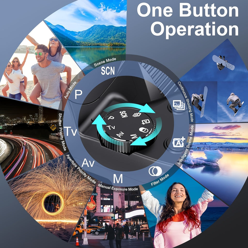 Cameras for Photography, 12X Optical Zoom 4K Digital Camera, 72MP Vlogging Camera with 270° Flip Screen, Battery, Battery Charger, 64GB SD Card, Card Reader Lootquake LLC