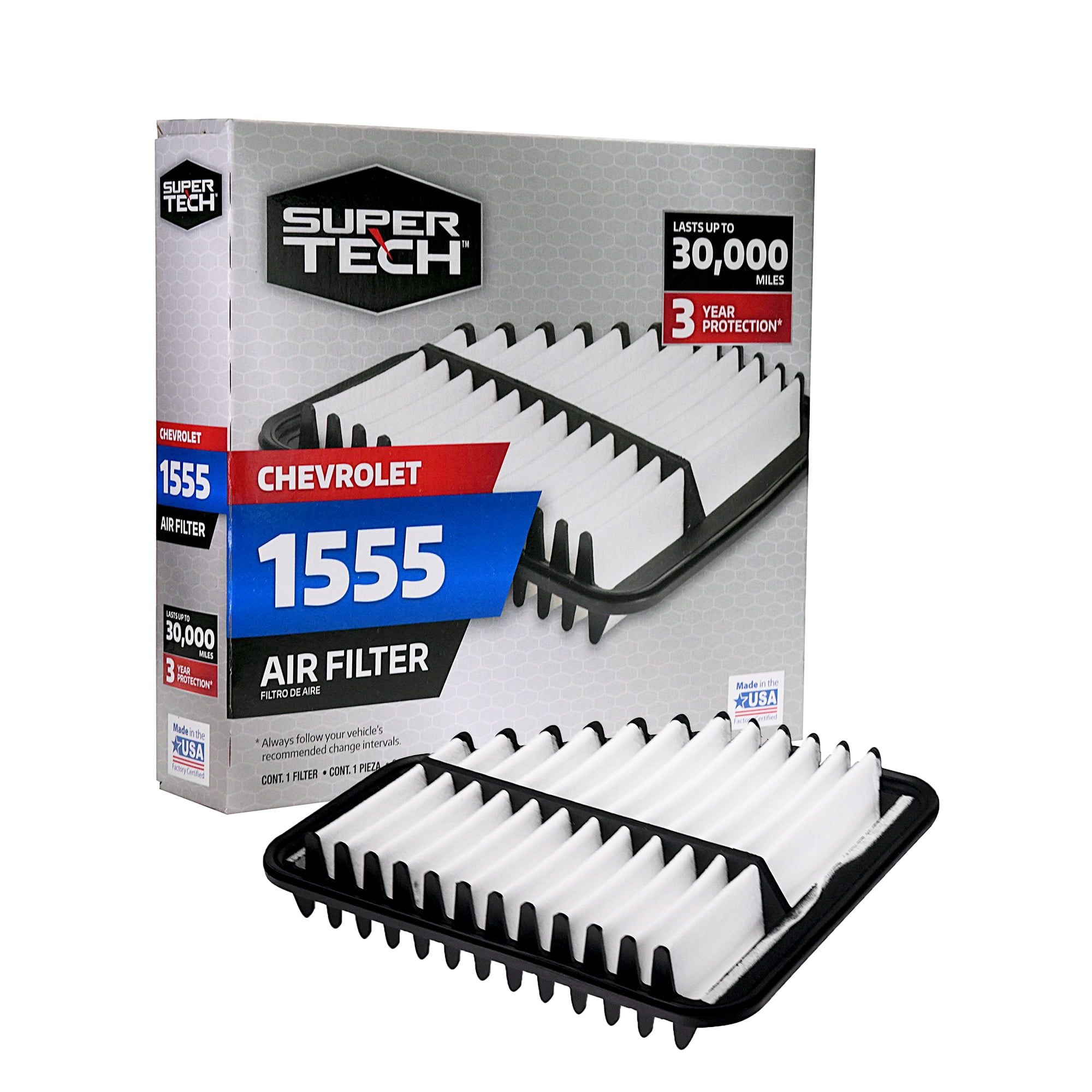 Super Tech Engine Air Filter, 1555, Replacement Filter for GM or Chevrolet EasyOptionXY LLC