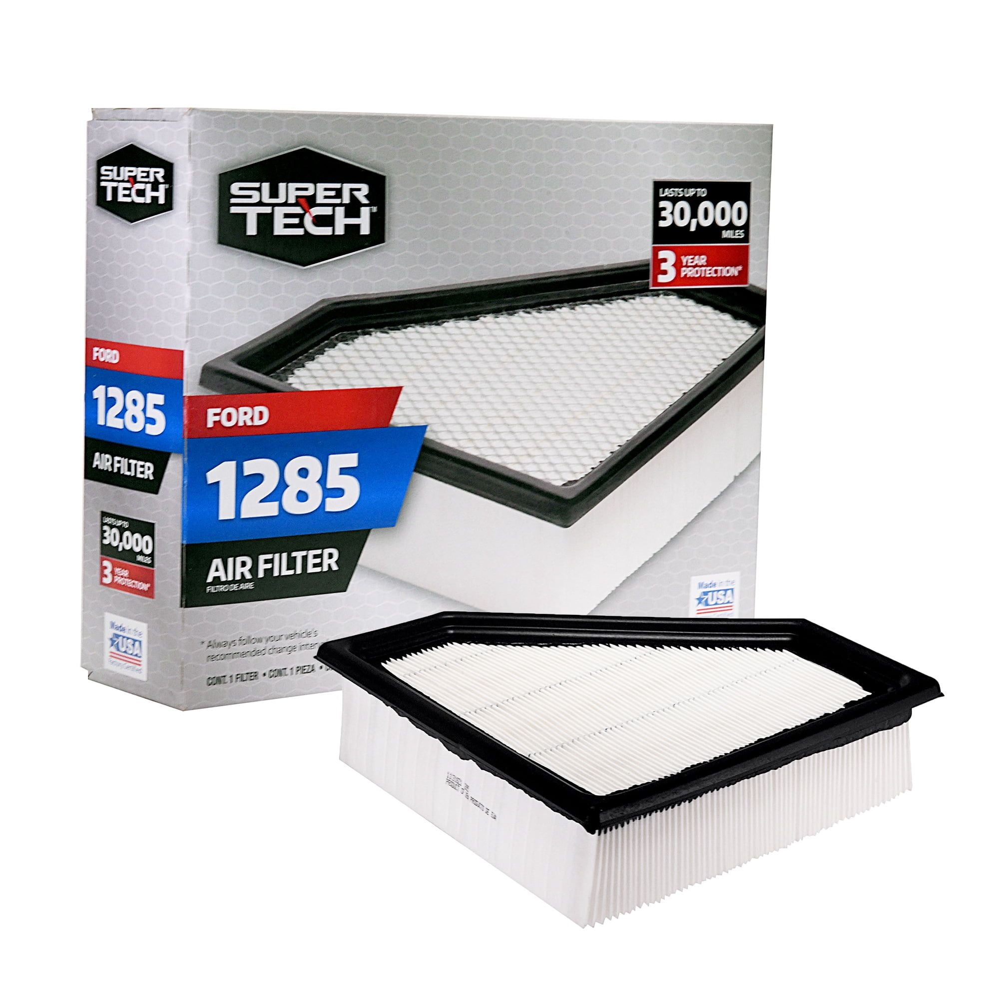 Super Tech 1285 Engine Air Filter, Replacement Filter for Ford