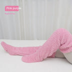 Over Knee High Fuzzy Long Socks Winter Warm Cold Leg Knee Joint Cold-proof Stockings Home Floor Sleeping Socks Pi-Mart