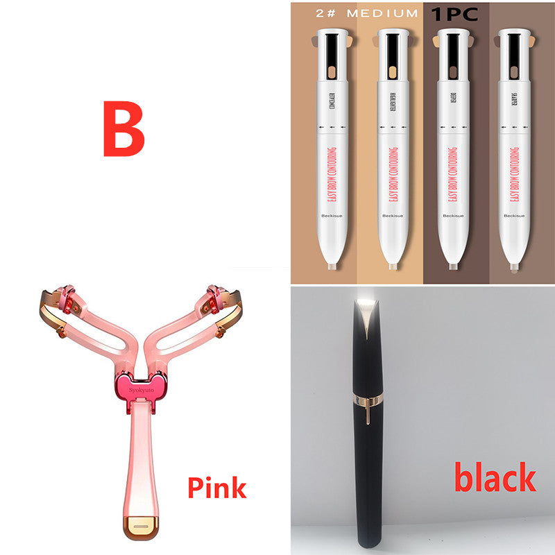 Eyebrow Shaping Set 3 In 1 Foldable Adjustable Eyebrow Stencil For Perfect Brows Shapes Makeup Pi-Mart