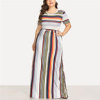 Round neck large swing dress