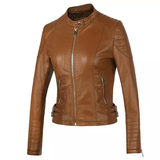 PU leather motorcycle leather jacket Pi-Mart