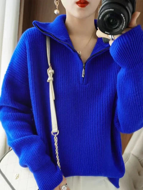 Turtleneck Zipper Sweater Pi-Mart