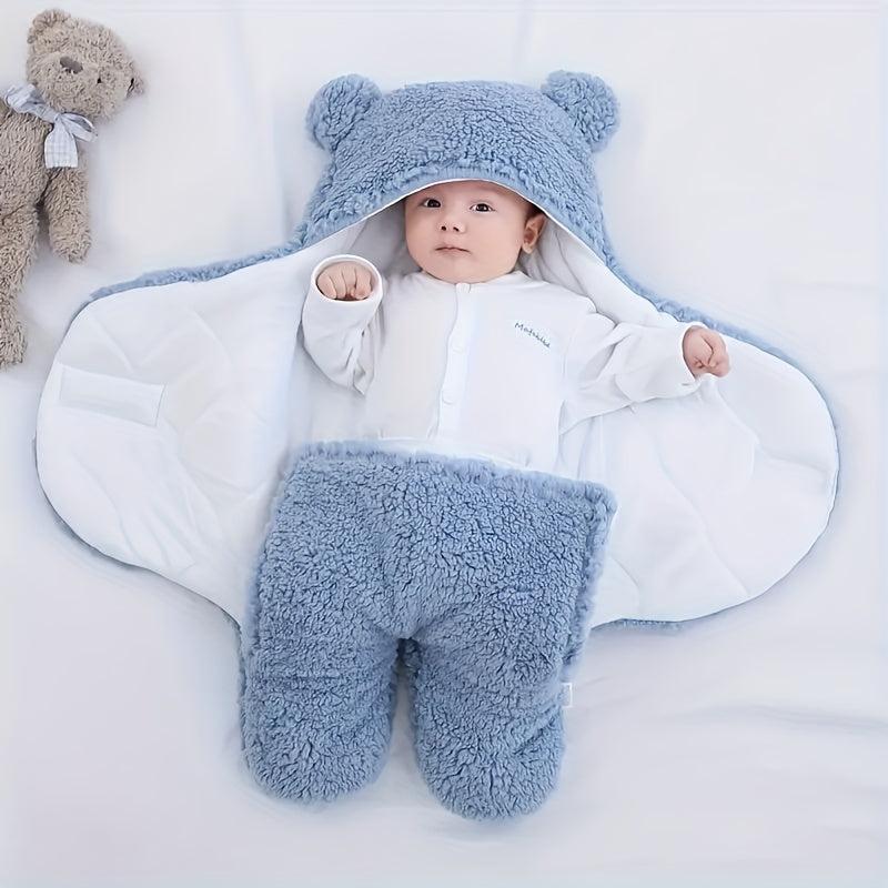 1pc Velvet Sleeping Bag, Cute Bear Shape Wrap Blanket, Christmas, Halloween, Thanksgiving Gift Lootquake LLC