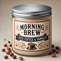 Morning Brew Rich Coffee & Vanilla Scented Candle, Hand-Poured Soy Wax, Single-Wick, Resin Jar with Glitter Embellishment, for Home Aromatherapy, Stress Relief, Decorative Gift for Holidays - Christmas, Easter, Thanksgiving, Lootquake LLC