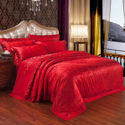 Four-piece Bed Full Cotton 1.5m1.8m Linen And Duvet Cover Pi-Mart