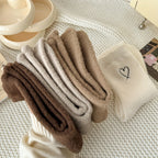 6 Pairs of Ultra Comfy Heart Embroidery Fuzzy Socks, Warm Women's Stockings & Hosiery for Cold Weather Lootquake LLC