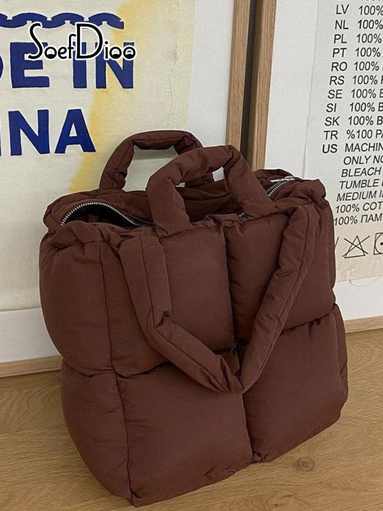 Zipper Cotton-padded Jacket Bag Pi-Mart
