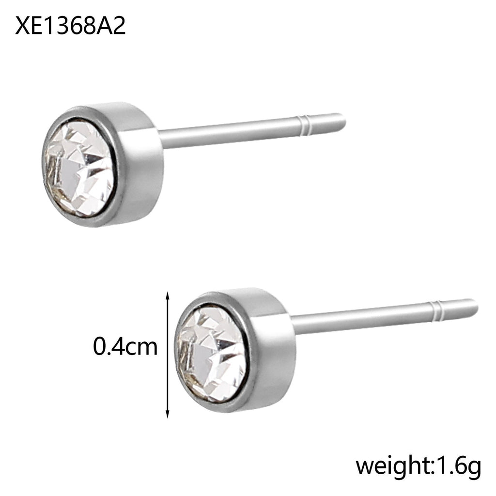Stainless Steel Gold-plated Birthday Stone Constellation Diamond Bone Nail Pi-Mart