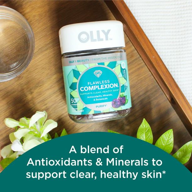 OLLY Flawless Complexion Gummy, Skin Support Supplement, Vitamins E, A, Zinc, 50 Count EasyOptionXY LLC
