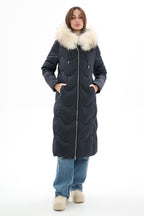 Genuine Fur Trim Down Fill Coat