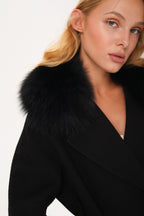 Derby Genuine Polar Fox Textured Cashmere Wool Coat - SJB-DIAMOND ELITES