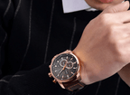 Men's Waterproof Elegant Sport Watch With Chronometers Day View, Leather  Belts And Hardlex Scratch Resistant Glass Perfect Gift For Him Stevvex