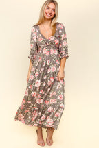 Twisted Detail Ruffled Hem Floral Dress with Side Pockets For Women – Feminine Floral Print, Sophisticated Twist Detail, Fun Ruffled Hem & Convenient Pockets