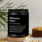 1pc, Lavender Scented Candle, "Difference Maker" Inspirational Quote, 33.81oz Glass Jar with Wick, Bee & Soy Wax, Perfect Gift for Women, Men, Best Friends, Teachers, Bosses, Leaders, Mentors, for Christmas, Thanksgiving, Bir Lootquake LLC