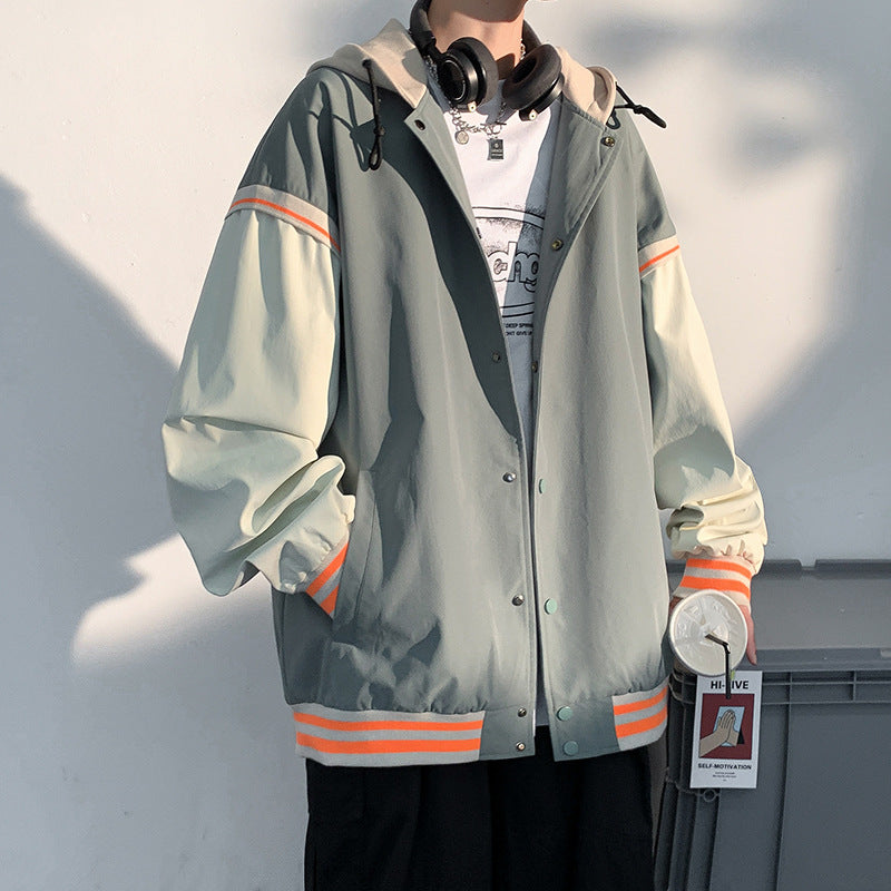 Multi Panel Bomber Hooded Oversize Boy Jacket Pi-Mart