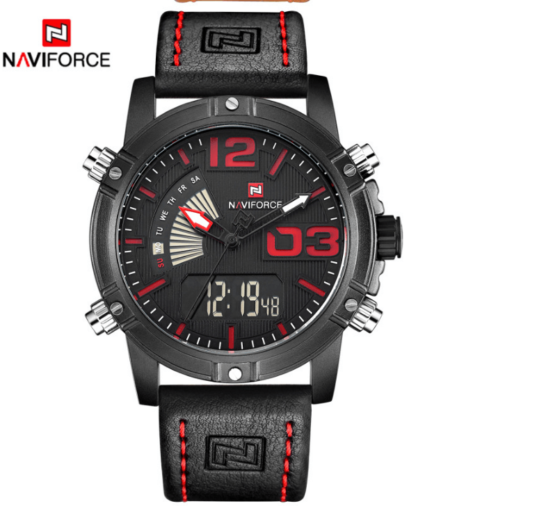 Men's Multifunction Digital Analog Waterproof Watch With Alarm And Automatic Time Zones Unique Design Excellent Gift - SJB-DIAMOND ELITES
